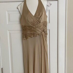 Gold, Halter, Tea length, Jones New York Size 8, Party gown